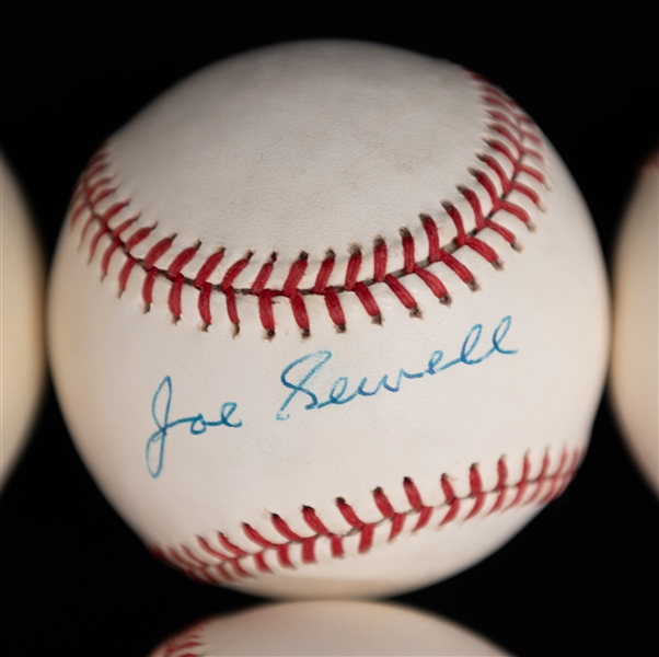 Lot of (6) Hall of Famer Autographed Baseballs - Spahn/Sewell (JSA COA)/Wilhelm/Feller/Chandler/Appling (JSA Auction Letter)