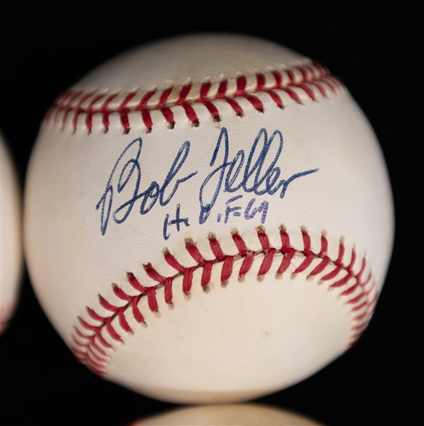 Lot of (6) Hall of Famer Autographed Baseballs - Spahn/Sewell (JSA COA)/Wilhelm/Feller/Chandler/Appling (JSA Auction Letter)