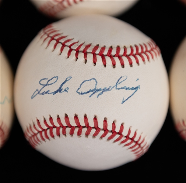 Lot of (6) Hall of Famer Autographed Baseballs - Spahn/Sewell (JSA COA)/Wilhelm/Feller/Chandler/Appling (JSA Auction Letter)