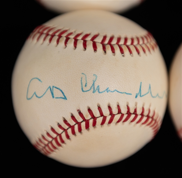 Lot of (6) Hall of Famer Autographed Baseballs - Spahn/Sewell (JSA COA)/Wilhelm/Feller/Chandler/Appling (JSA Auction Letter)