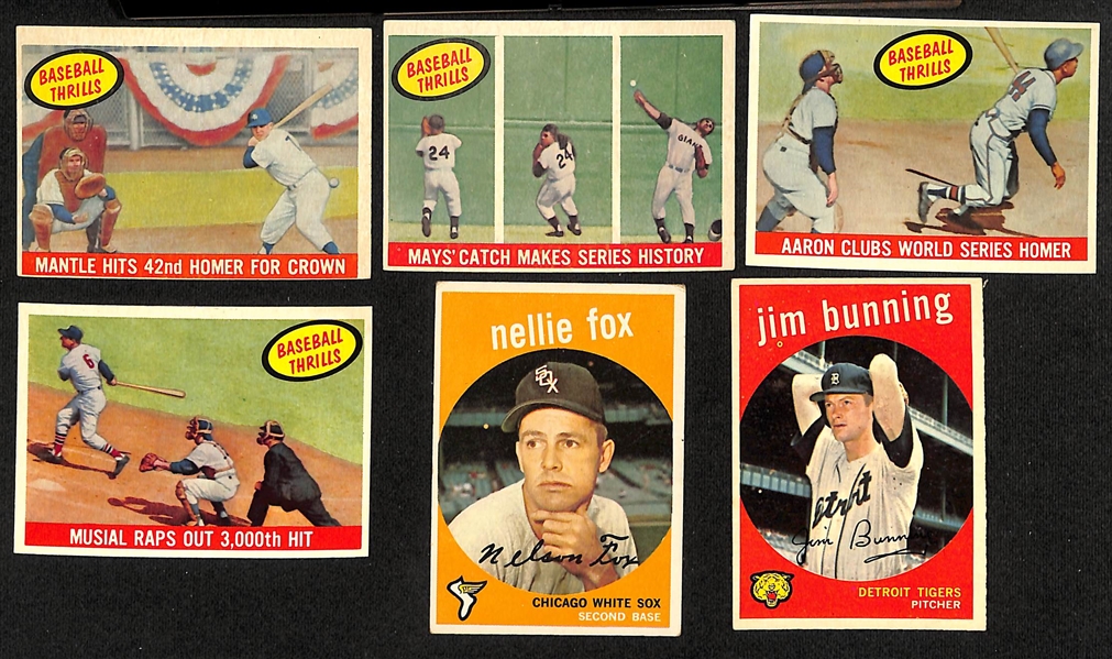 1959 Topps Baseball Partial Set - 533 of 572 Cards w. Sub-Stars