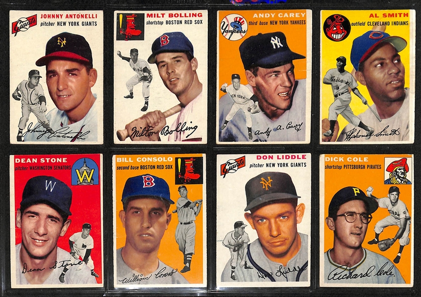 Lot of (103) Assorted 1954 Topps Baseball Cards w. Ted Kluszewski