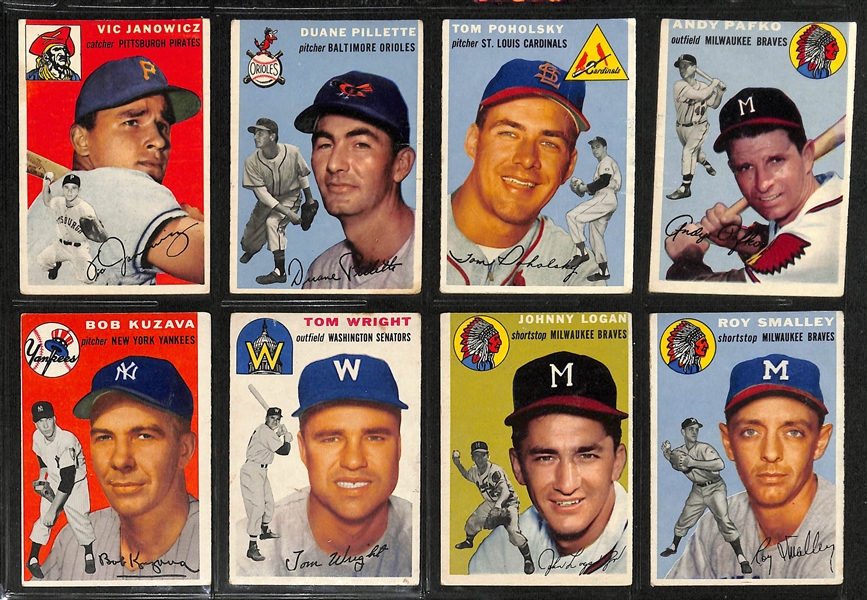 Lot of (103) Assorted 1954 Topps Baseball Cards w. Ted Kluszewski