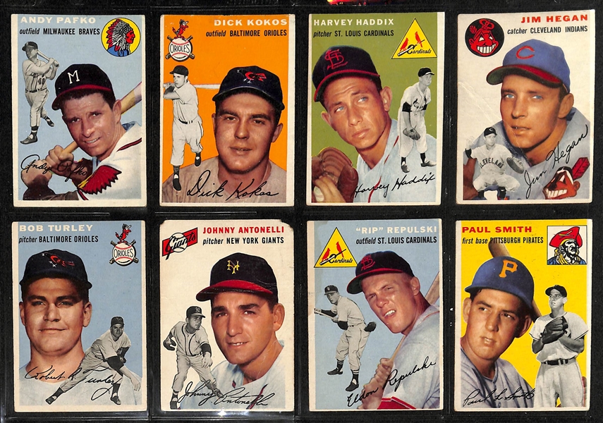 Lot of (103) Assorted 1954 Topps Baseball Cards w. Ted Kluszewski