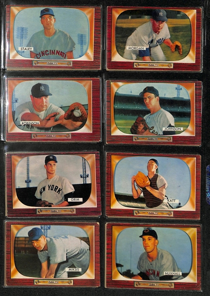 Lot of (128) 1955 Bowman Baseball Cards w. Lou Boudreau