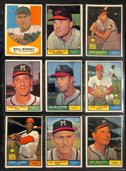 Lot of (77) 1961 Topps Baseball Cards w. Mickey Mantle, Willie Mays, & Stan Musial