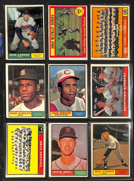 Lot of (77) 1961 Topps Baseball Cards w. Mickey Mantle, Willie Mays, & Stan Musial