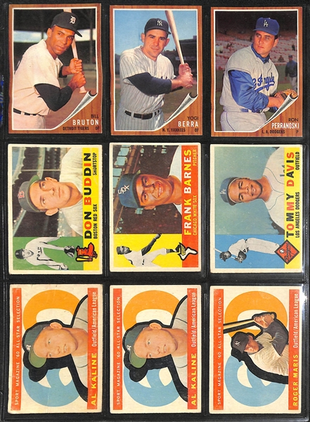 Lot of (44) 1955-1962 Topps & Post Baseball Cards w. 1962 Topps Yogi Berra