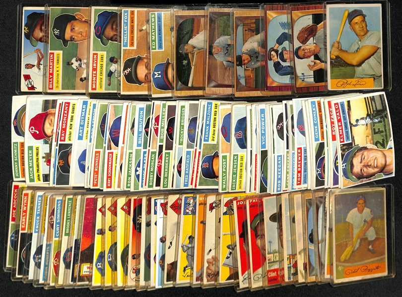 Lot of (120) 1953-1956 Bowman & Topps Baseball Cards w. 1954 Bowman Ralph Kiner