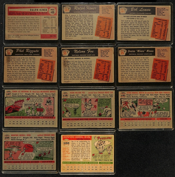 Lot of (120) 1953-1956 Bowman & Topps Baseball Cards w. 1954 Bowman Ralph Kiner