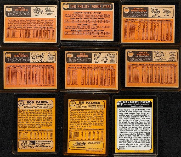 Lot of (45) 1965-1969 Topps Baseball Star Cards w. 1966 Carl Yastrzemski & 1966 Fergie Jenkins RC