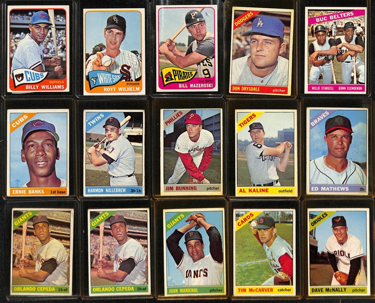 Lot of (45) 1965-1969 Topps Baseball Star Cards w. 1966 Carl Yastrzemski & 1966 Fergie Jenkins RC