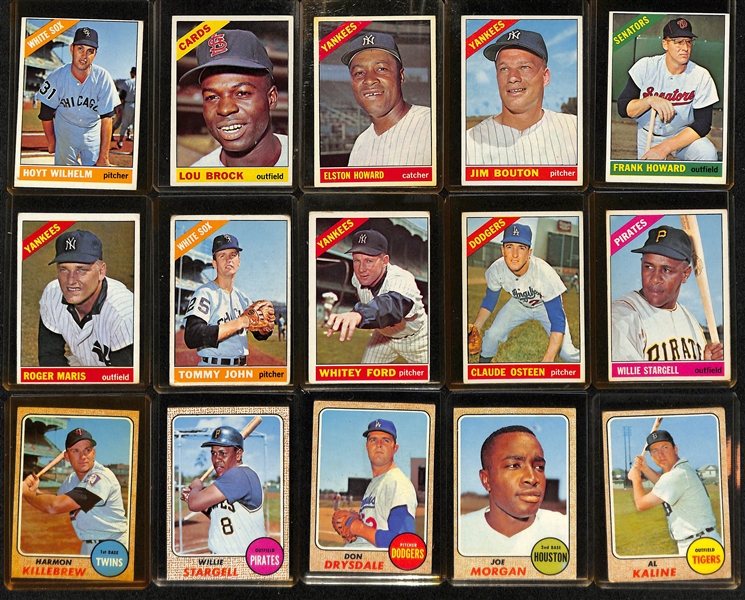 Lot of (45) 1965-1969 Topps Baseball Star Cards w. 1966 Carl Yastrzemski & 1966 Fergie Jenkins RC