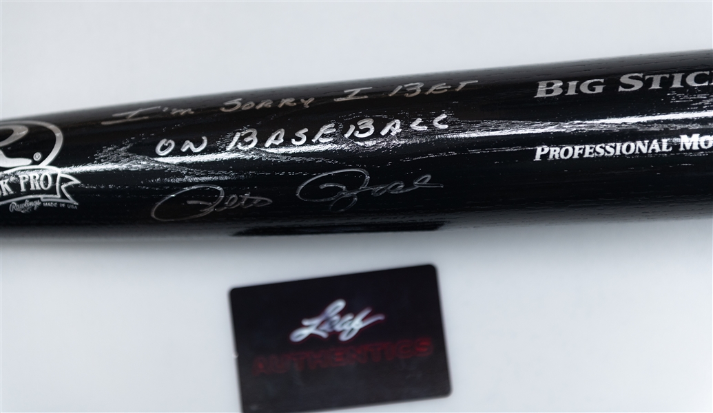 (2) Signed Baseball Bats - Pete Rose (I'm Sorry I Bet on Baseball and Juan  Gonzalez -  (JSA Auction Letter)