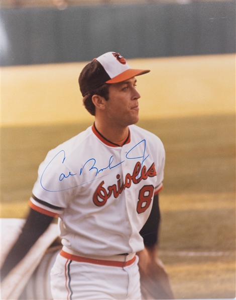 Orioles Autograph 8x10 Lot - Cal Ripken Jr., Frank Robinson (Plaque), & Brooks Robinson (JSA Auction Letter)