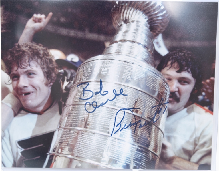 Hockey Autograph Photo Lot (Flyers Stanley Cup 16x20 Signed by 9, Bobby Hull 8x10, Flyers LCB Line 8x10, & Clarke/Parent Signed 8x10) - JSA Auction Letter