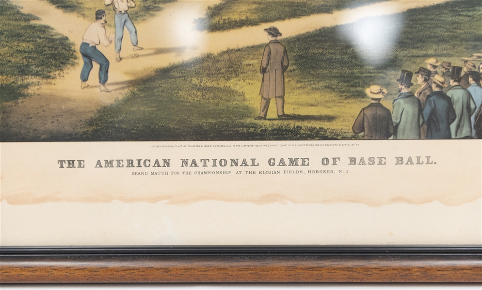 1930s Currier & Ives The American National Game of Base Ball Framed Lithograph