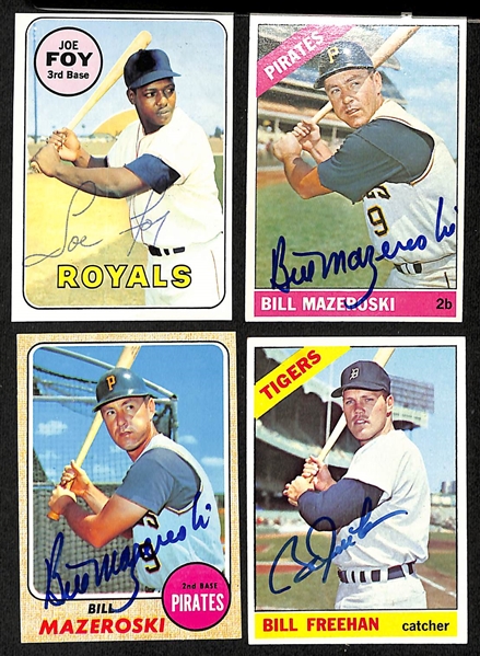 Over 80 Signed 1972 Topps Baseball Cards w. Joe Foy (Rare), (2) Mazeroski, Freehan, Selma, Osteen, Santo, Freese, (3) Alomar, + (JSA Auction Letter)