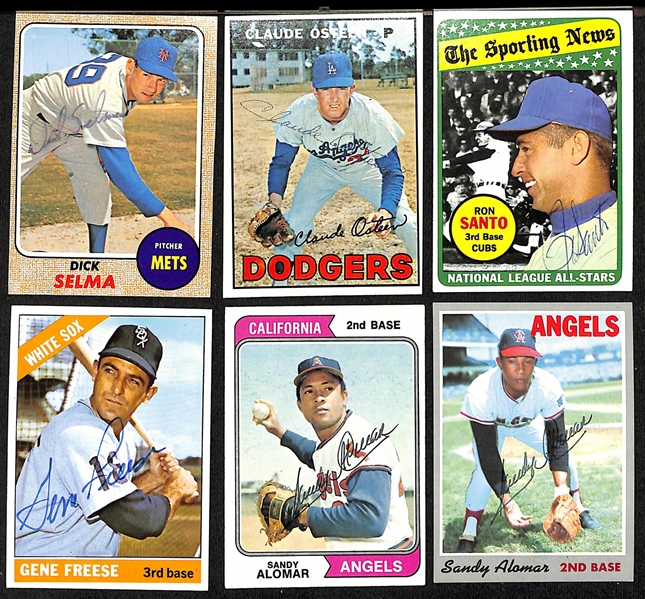 Over 80 Signed 1972 Topps Baseball Cards w. Joe Foy (Rare), (2) Mazeroski, Freehan, Selma, Osteen, Santo, Freese, (3) Alomar, + (JSA Auction Letter)