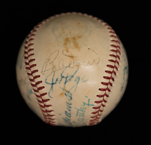 Yankees & Red Sox Signed Baseball (Late 1940s) - 18 Total Signatures - w. Ted Williams & Yogi Berra (JSA Auction Letter)