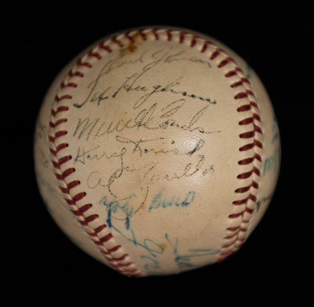 Yankees & Red Sox Signed Baseball (Late 1940s) - 18 Total Signatures - w. Ted Williams & Yogi Berra (JSA Auction Letter)