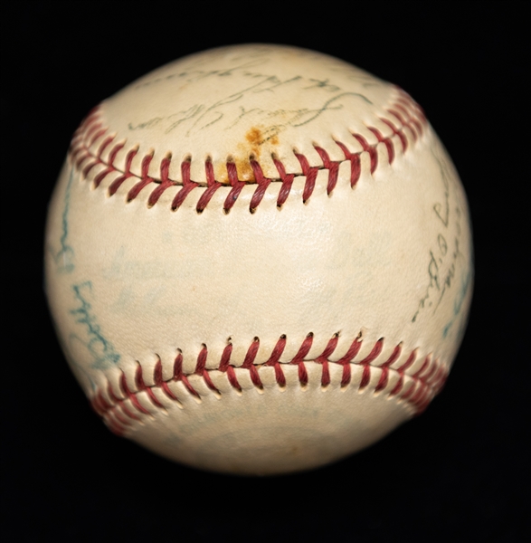 Yankees & Red Sox Signed Baseball (Late 1940s) - 18 Total Signatures - w. Ted Williams & Yogi Berra (JSA Auction Letter)