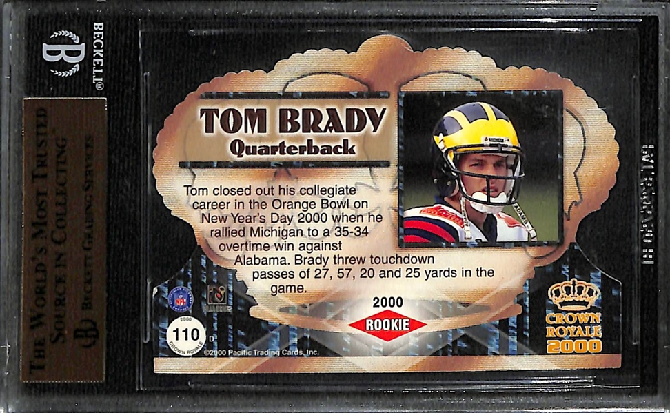 2000 Crown Royale Tom Brady #110 Rookie Card Graded BGS 9.5