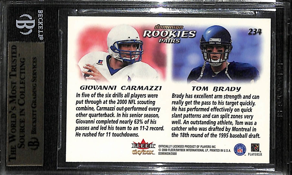 2000 Skybox Dominion Tom Brady Rookie Card Graded BGS 9.5