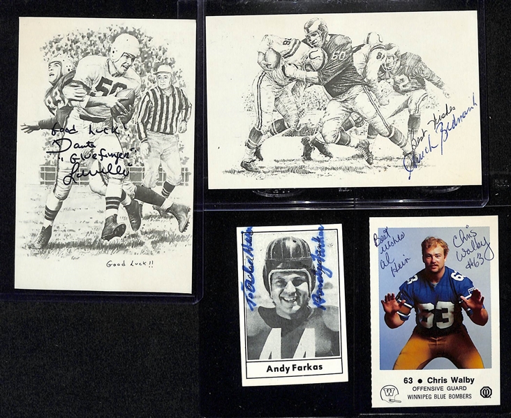 (36) Signed Football Cards Inc. (16) Immortal Roll HOF Cards, (16) Vintage Cards, (2) Post Cards, & (2) Others (JSA Auction Letter)