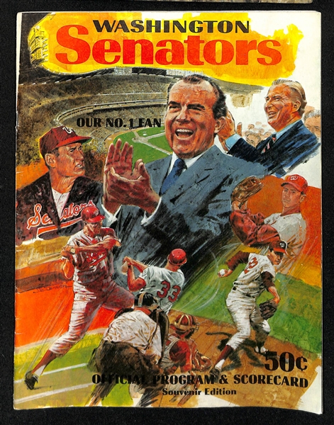 (7) HOF Book Pages with (12) HOFer Autographs (Mantle, Ford, Conlan, +) and a 1970 Washington  Sentators SIgned Scorecard (16 Autos) - JSA Auction Letter.