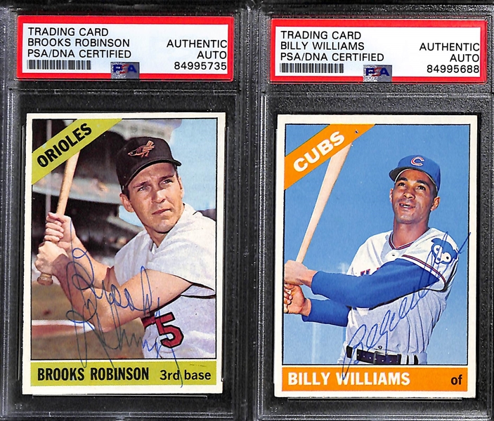 (7) Signed Baseball Cards - (4) 1966 Topps (Brooks Robinson, Billy Williams, Orlando Cepeda, Rico Petrocelli), 1967 Tony Oliva, (2) 1969 Jim Catfish Hunter (PSA/DNA Authenticated)