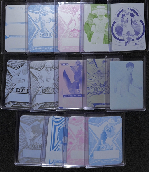 Lot of (14) Mixed Sport Printing Plate 1/1 Cards inc. Kyler Murray, Ezekiel Elliott, Jahon Dotson Rookie, Dillon Gabriel Rookie, +