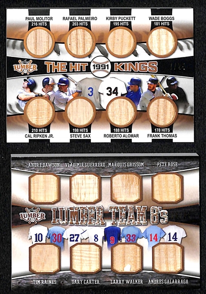 Lot of (11) 2022 Leaf Lumber Baseball Bat Relic Cards inc. Ripken, Rose, Thomas, Carter, Piazza, Snider, Robinson, +