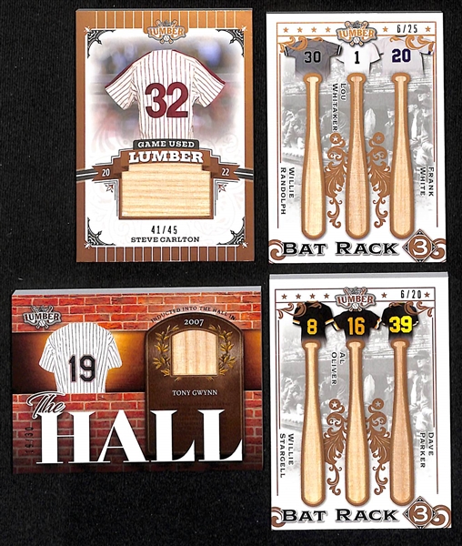 Lot of (11) 2022 Leaf Lumber Baseball Bat Relic Cards inc. Ripken, Rose, Thomas, Carter, Piazza, Snider, Robinson, +