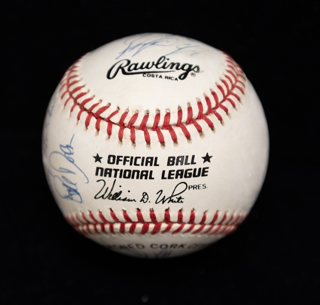 Lot of (4) Multi-Signed Baseballs w. HOF Pitchers Signed Baseball (JSA Auction Letter)