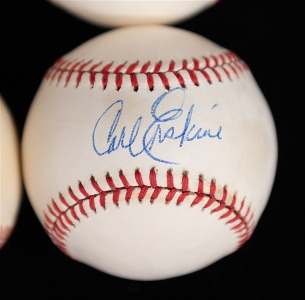 Lot of (4) Single Signed Baseballs w. HOFer Larry Doby/Minoso/Erskine/Fain (JSA Auction Letter)