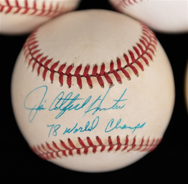 Lot of (5) Hall of Famer Single Signed Baseballs w. Gossage/Fingers/Hunter/Perez/Morgan (JSA Auction Letter)