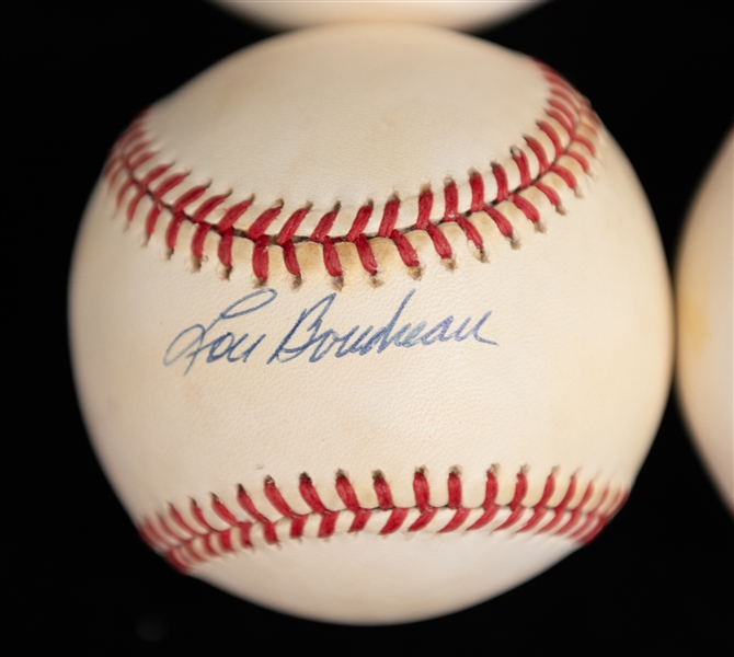 Lot of (6) Hall of Famer Single Signed Baseballs w. Drysdale/Lopez/Boudreau/Newhouser/Jenkins (JSA)/Morris (JSA Auction Letter)