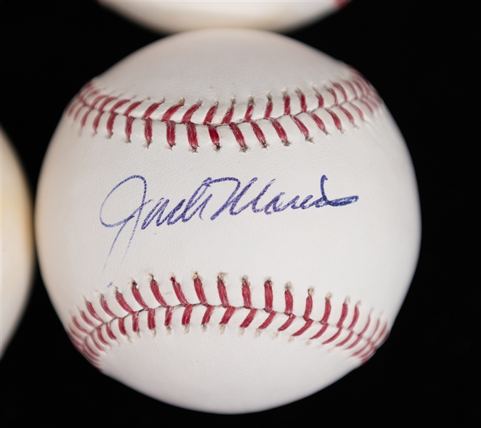 Lot of (6) Hall of Famer Single Signed Baseballs w. Drysdale/Lopez/Boudreau/Newhouser/Jenkins (JSA)/Morris (JSA Auction Letter)