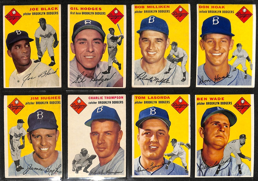 1954 Topps Near Complete Baseball Card Set (Over 240 Cards) w. Snider, Ford, Martin, Mathews, Spahn, Irvin, +