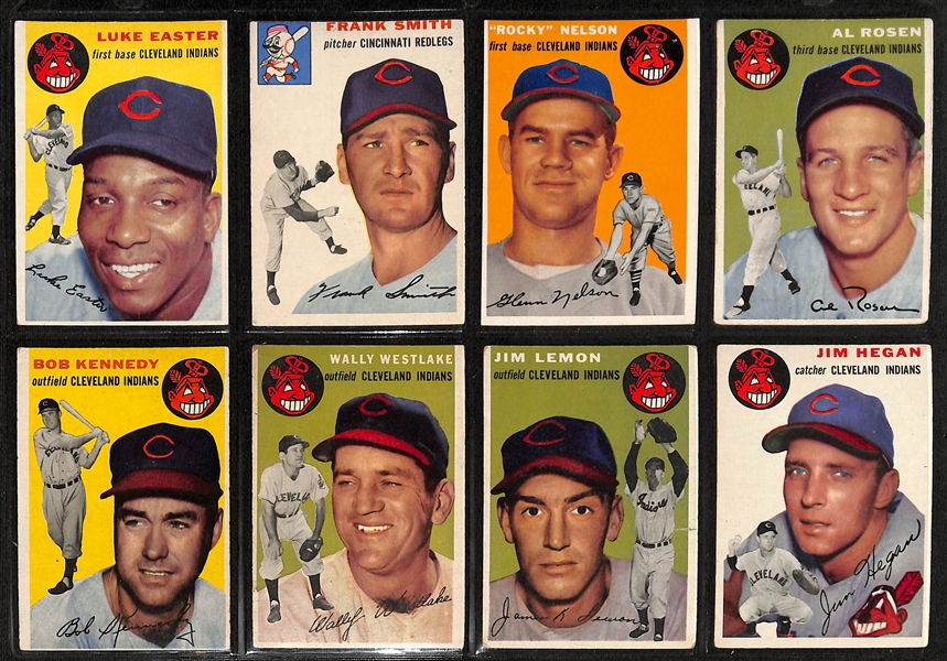 1954 Topps Near Complete Baseball Card Set (Over 240 Cards) w. Snider, Ford, Martin, Mathews, Spahn, Irvin, +