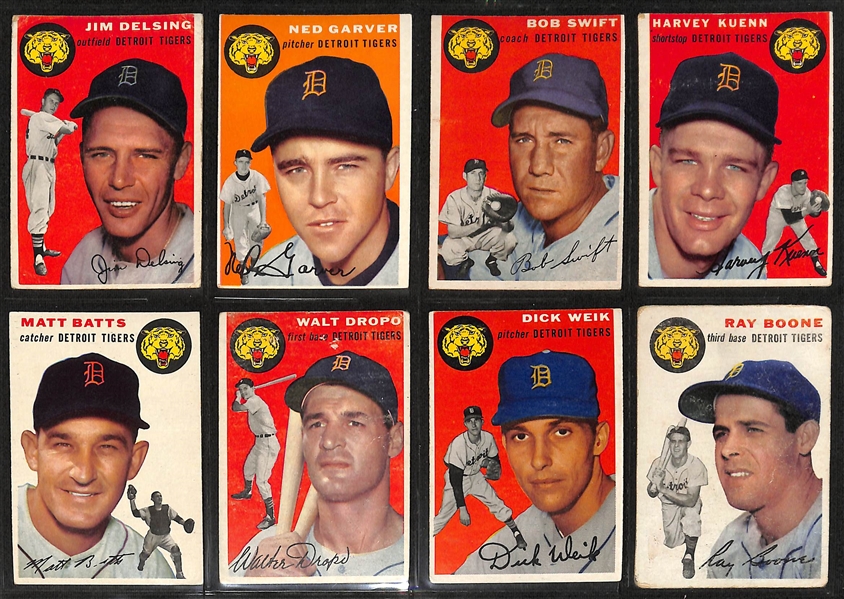 1954 Topps Near Complete Baseball Card Set (Over 240 Cards) w. Snider, Ford, Martin, Mathews, Spahn, Irvin, +