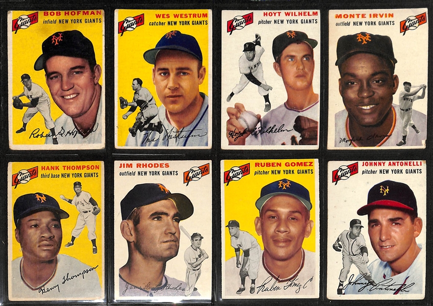 1954 Topps Near Complete Baseball Card Set (Over 240 Cards) w. Snider, Ford, Martin, Mathews, Spahn, Irvin, +