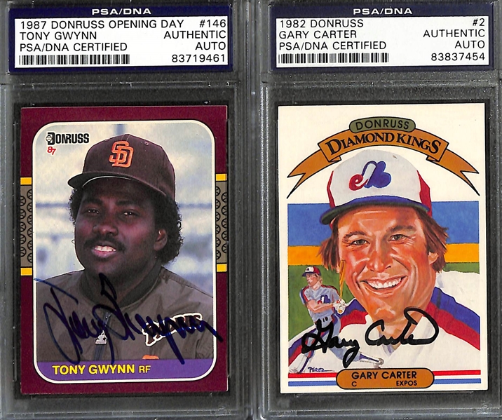 (8) Signed/Slabbed Cards - Tony Gwynn, Gary Carter, Stargell, Eckersley, Blyleven, Palmeiro, Santo, & P. Niekro