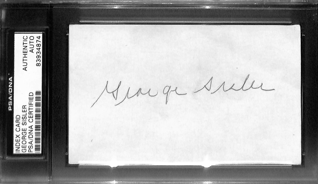 (2) HOFer Signed Index Cards - Frankie Frisch (JSA COA) & George Sisler (PSA/DNA Slabbed)