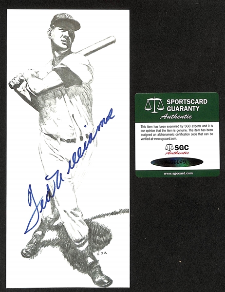 Ted Williams Signed 4x9 Image (SGC COA)