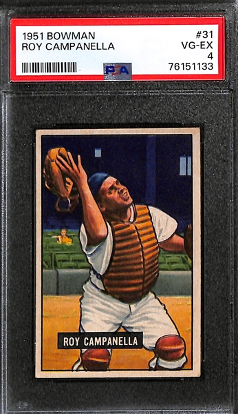 1951 Bowman Baseball Card Lot - Roy Campanella (PSA 4) & Pee Wee Reese (PSA 4)