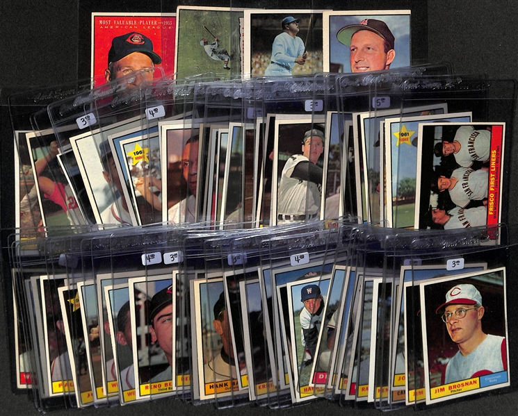 Lot of (60+) 1961 Topps Baseball Cards w. Stan Musial