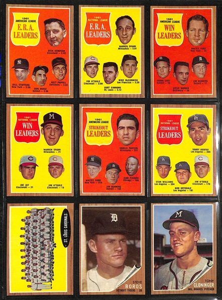 Lot of (400+) 1962 Topps Baseball Cards w. Managers Dream Card Mantle/Mays #18