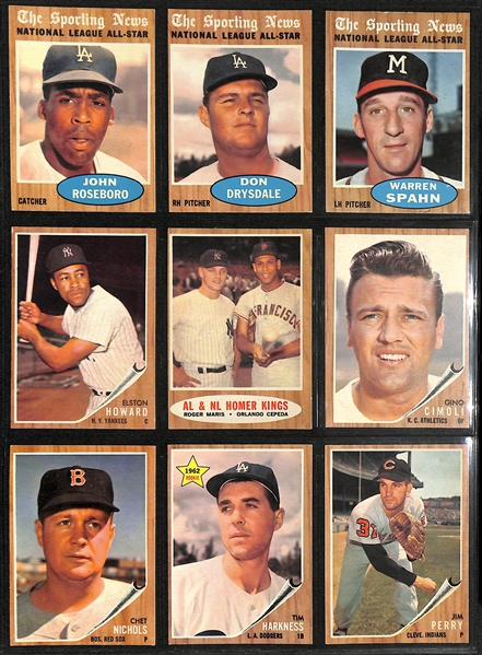 Lot of (400+) 1962 Topps Baseball Cards w. Managers Dream Card Mantle/Mays #18